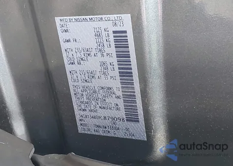 2023 Nissan Rogue S Intelligent Awd z USA, uszkodzony, nr VIN 5N1BT3AB0PC879098